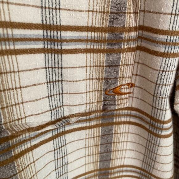 O'Neill Tan and Brown Plaid Button Up Shirt - XL - Picture 6 of 6
